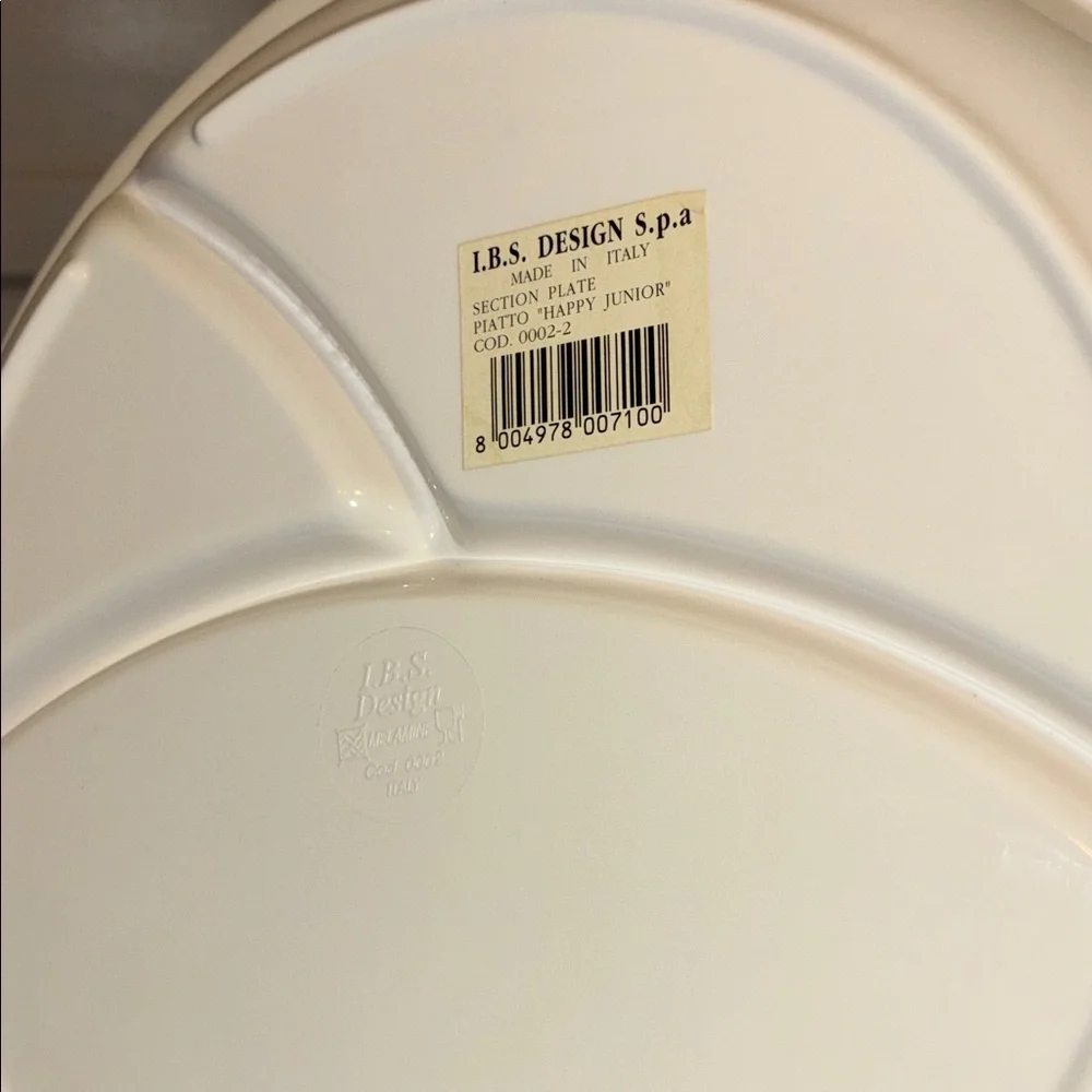 NEW VINTAGE I.B.S. Design HAPPY JUNIOR MELAMINE BABY TODDLER PLATE Kids Divided